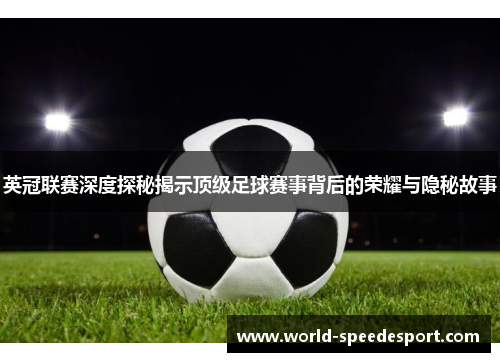 英冠联赛深度探秘揭示顶级足球赛事背后的荣耀与隐秘故事